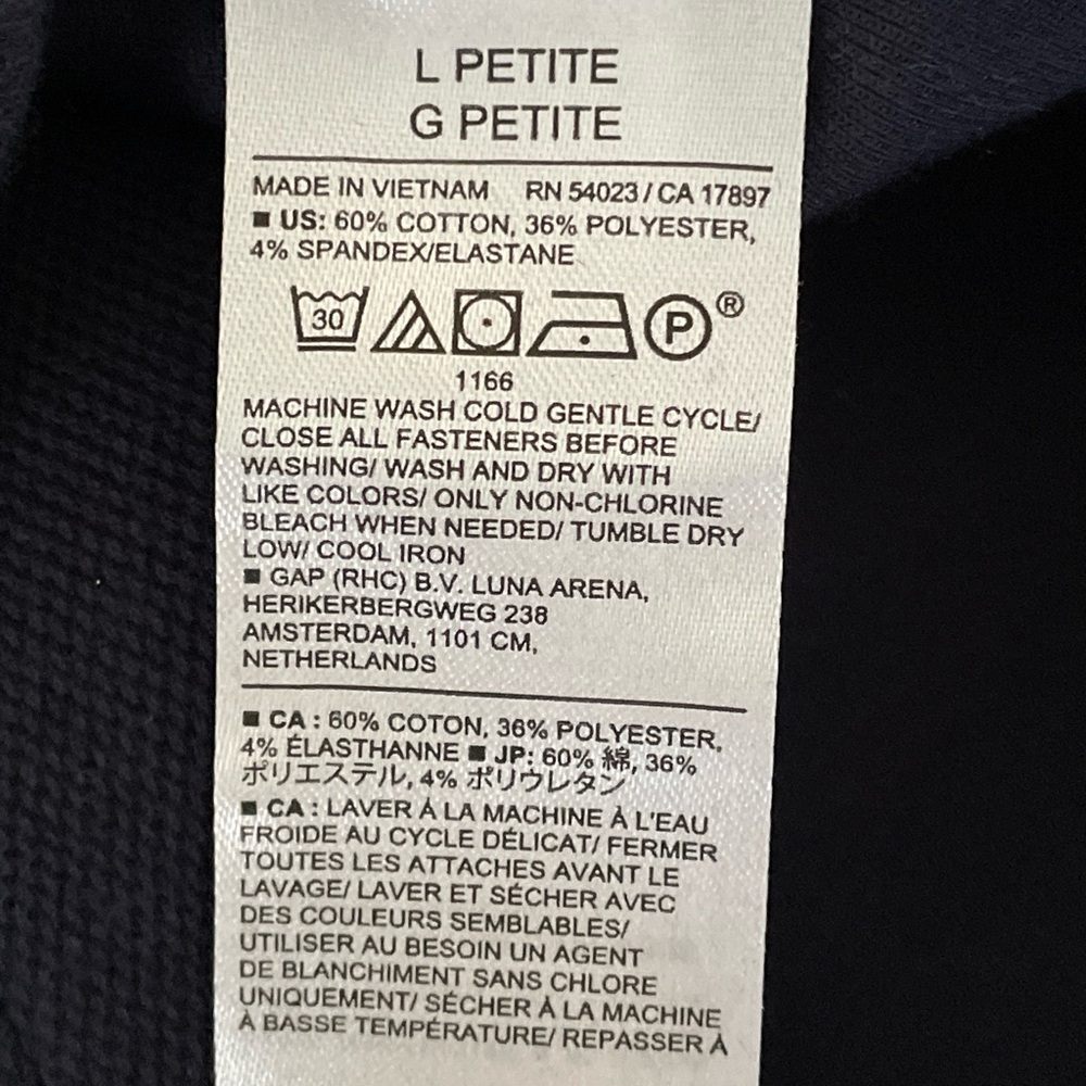 New L.L. Bean Men’s Navy Hooded Wind Shirt Size Small - Picture 9 of 9